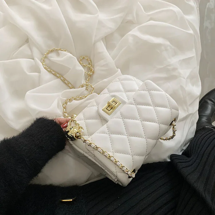 Square Small Fashion Women's Classic Rhombus Chain Shoulder Crossbody Bags