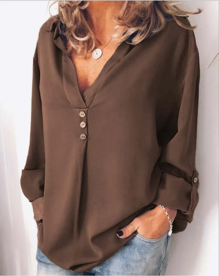 Solid Color Long Sleeve T Shirt