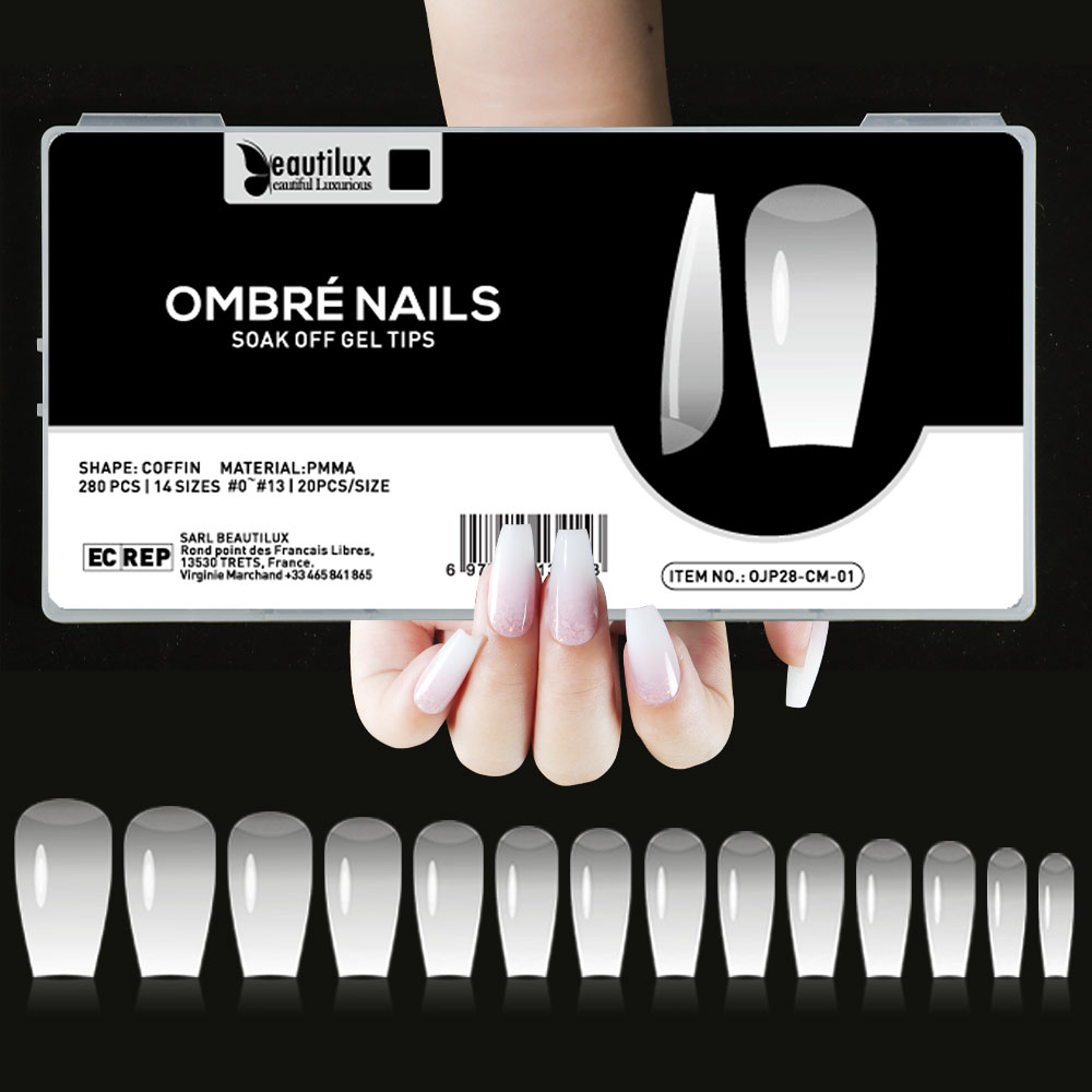 OMBRÉ CAPSULE NAILS 280pcs | OJP280-CM-01 | COFFIN