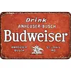 Budweiser - Panneaux en &eacute;tain m&eacute;tallique(20*30cm/30*40cm) - Bi&egrave;re