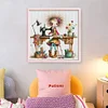 Sewing Machine Girl-11CT Stamped Cross Stitch 40*40cm/15.75*15.75in