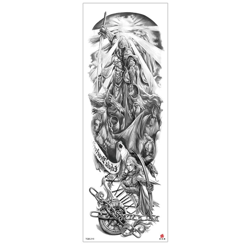 temporary tattoos for men robot full arm sleeve tattoo mechanical lion tiger waterproof tatto fake tatoo stickers body tatoo art