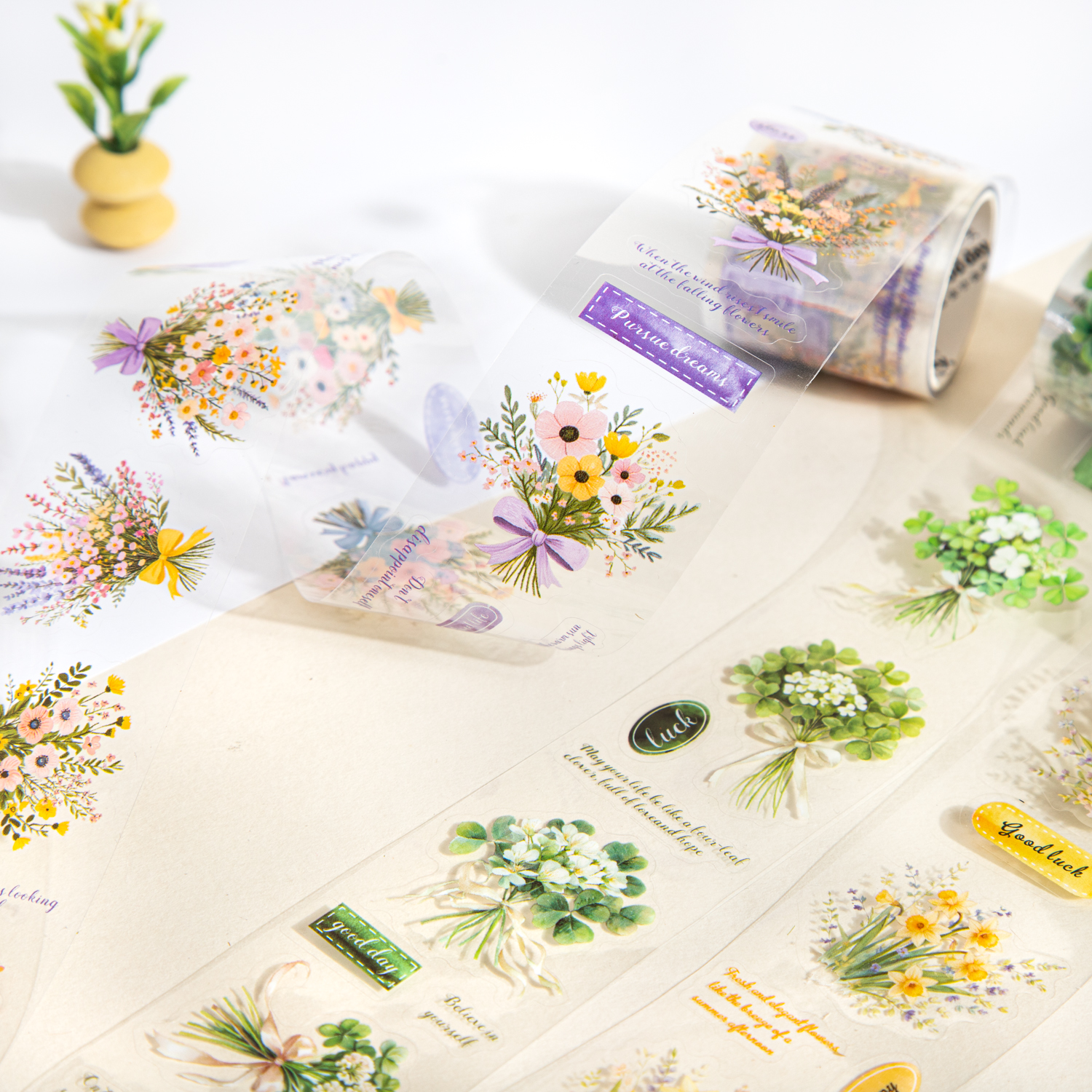 PET 테이프 - 40mm*200cm 꽃이 피었습니다 시리즈 빈티지 플로럴