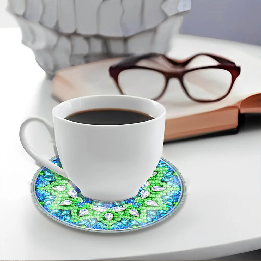 [Upgrade - Waterproof Coaster]6pcs DIY Mandala Coaster Set Holiday Christmas for Adults and Beginners(With Covers)