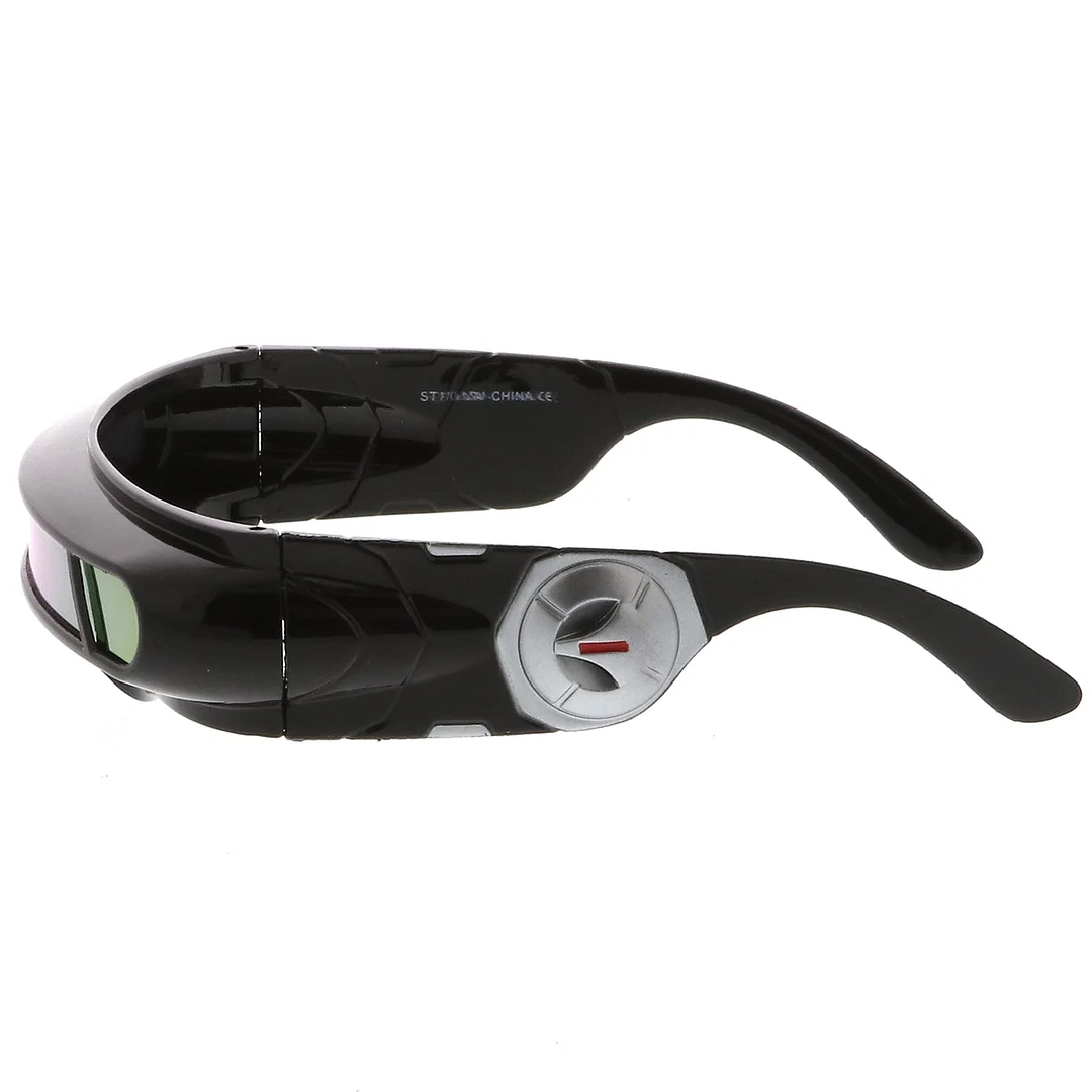 Futuristic Cyclops Shield Colored Mirror Mono Lens Wrap glasses 147mm