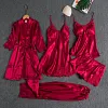 Women's Blushy Silk 5 Piece Pajama Set