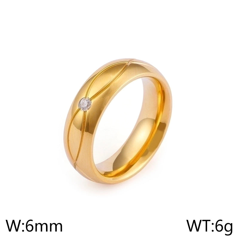 Titanium Steel 18K Gold Plated Korean Style Geometric Rings