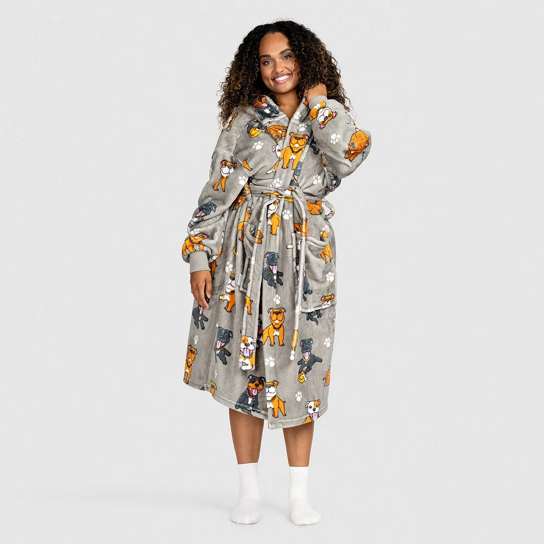 Staffy Oodie Dressing Gown