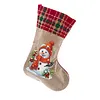 Peinture en diamant DIY, bas de No&euml;l suspendus, chaussettes de No&euml;l de grande capacit&eacute;, porte-pendentif r&eacute;sistant, sacs de rangement cadeaux pour la d&eacute;coration familiale de No&euml;l (bonhomme de neige et oiseau)