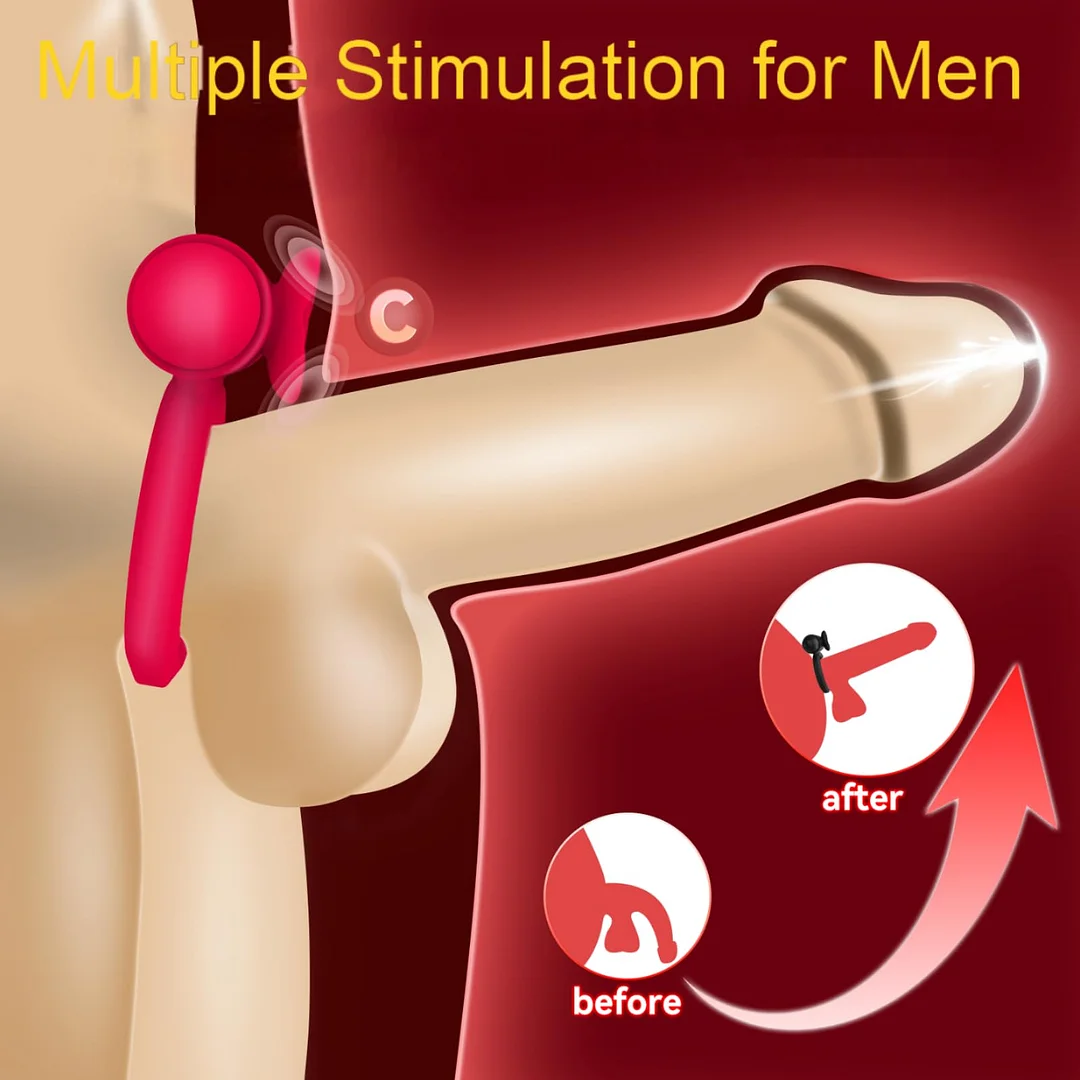 Timora &ndash; Rose Vibrating Cock Ring With Mini Vibrator Time-controlled Pleasure Enhancer For Couples