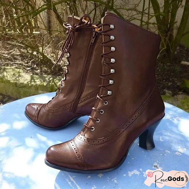 Casual Low Heel Zipper Pu Boots