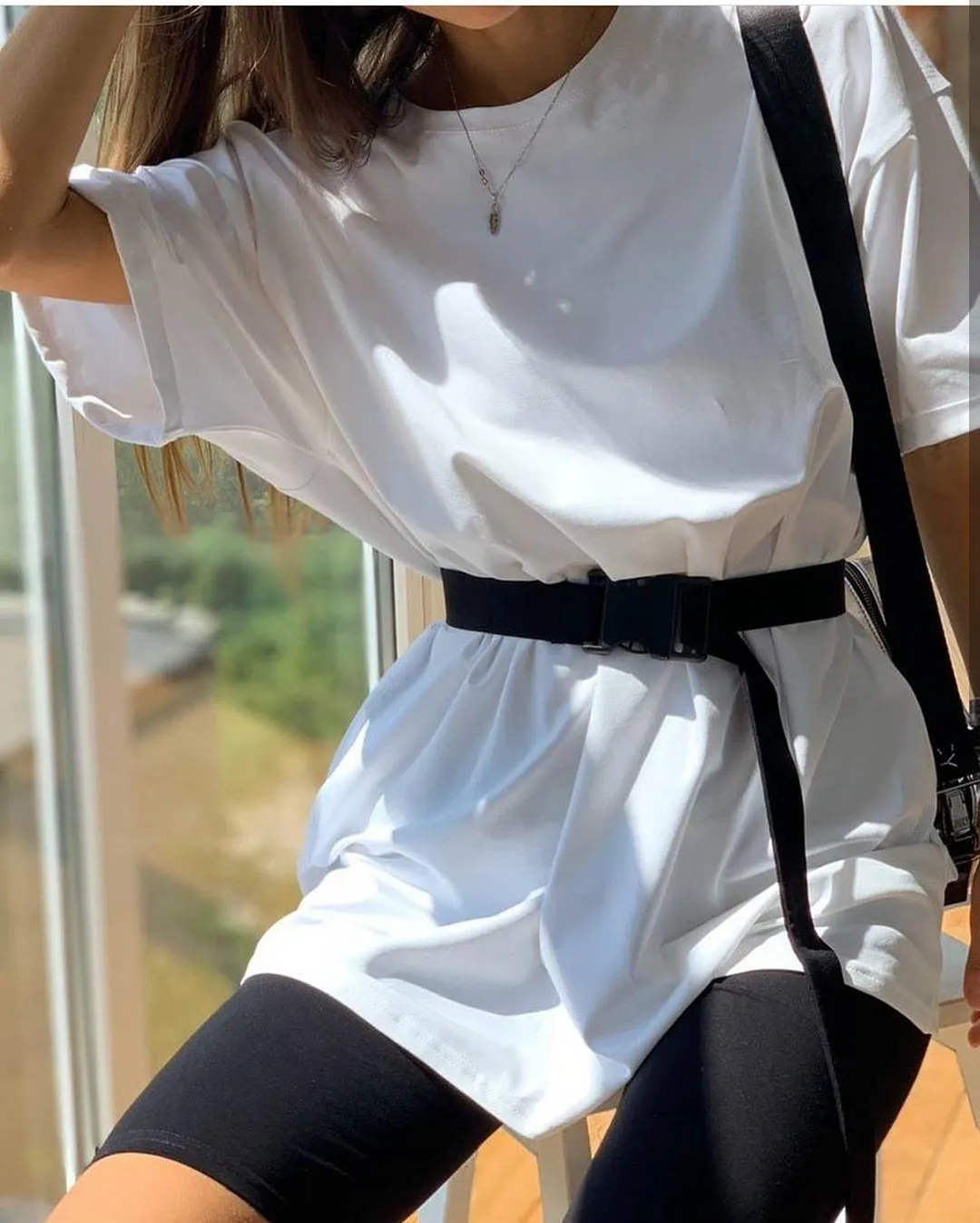 Casual solid new women's two piece suit including belt solid color home loose sports fashion leisure suit summer couples wear