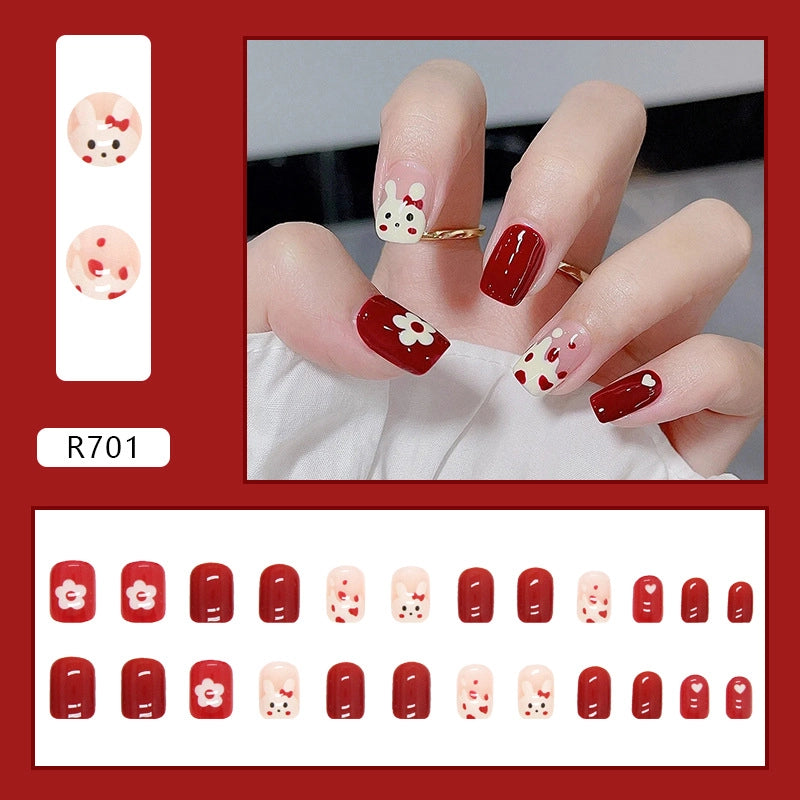 Simple And Cute Classic Style Autumn And Winter Wear Armor Cheap Hot Sale Nail Sticker Caramel Amber Finished Product Fake Nails