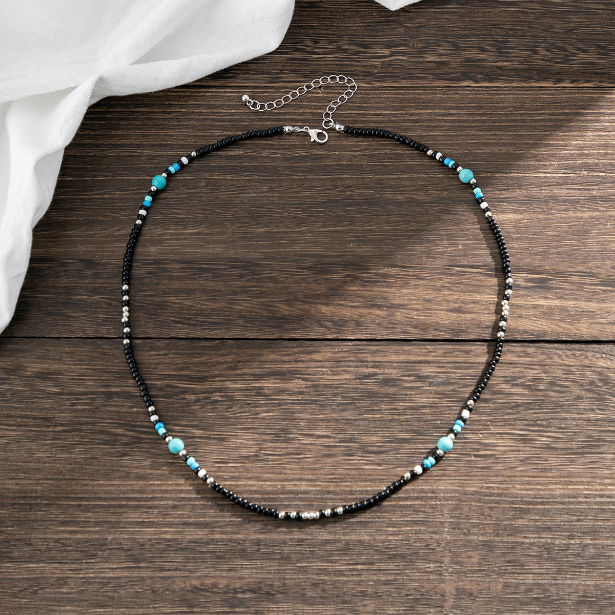 Bohemian Beads And Turquoise Necklace