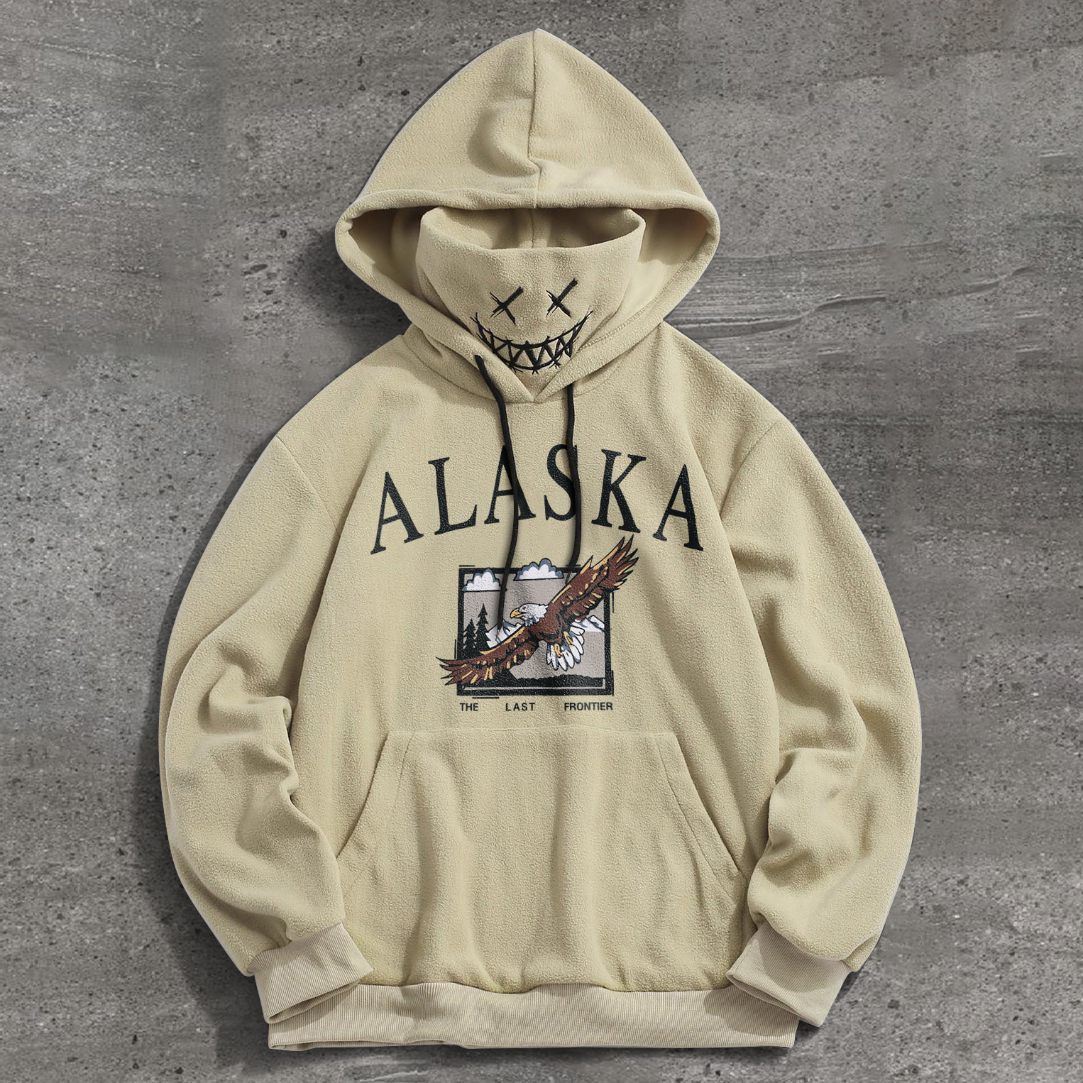 Vintage Fleece Print Mask Design Hoodies