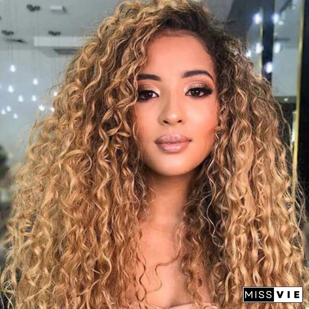 Long Curly Hair African Small Curly Hair Fiber Wig