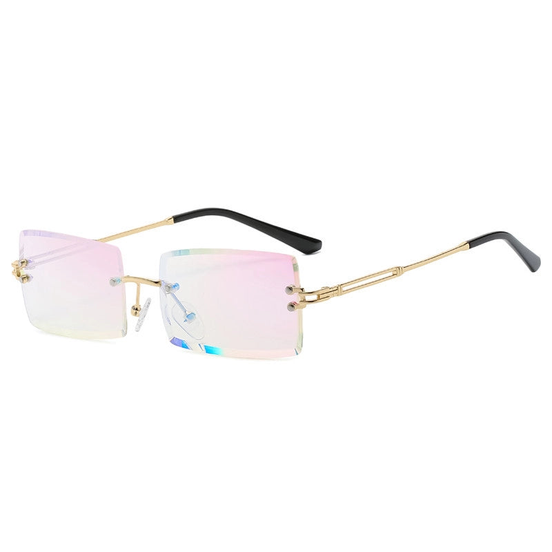 Sweet Color Block Ac Square Pearl Frameless Women’s Sunglasses