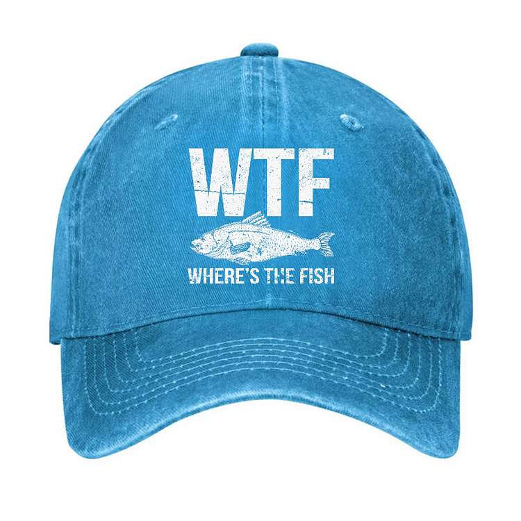 WTF Where's The Fish Funny Uniex Hat