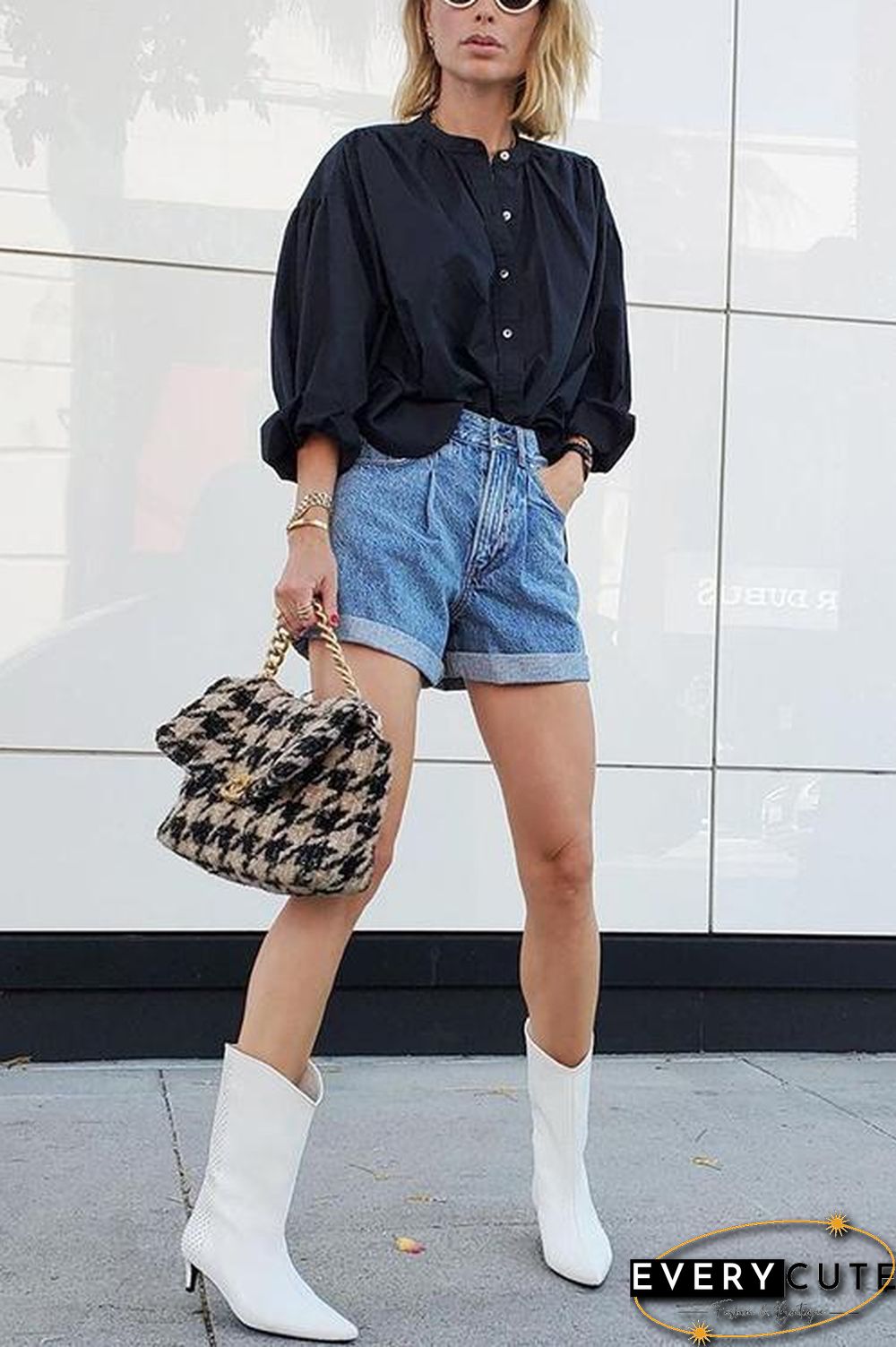 Classic Pocket High Waist Denim Shorts