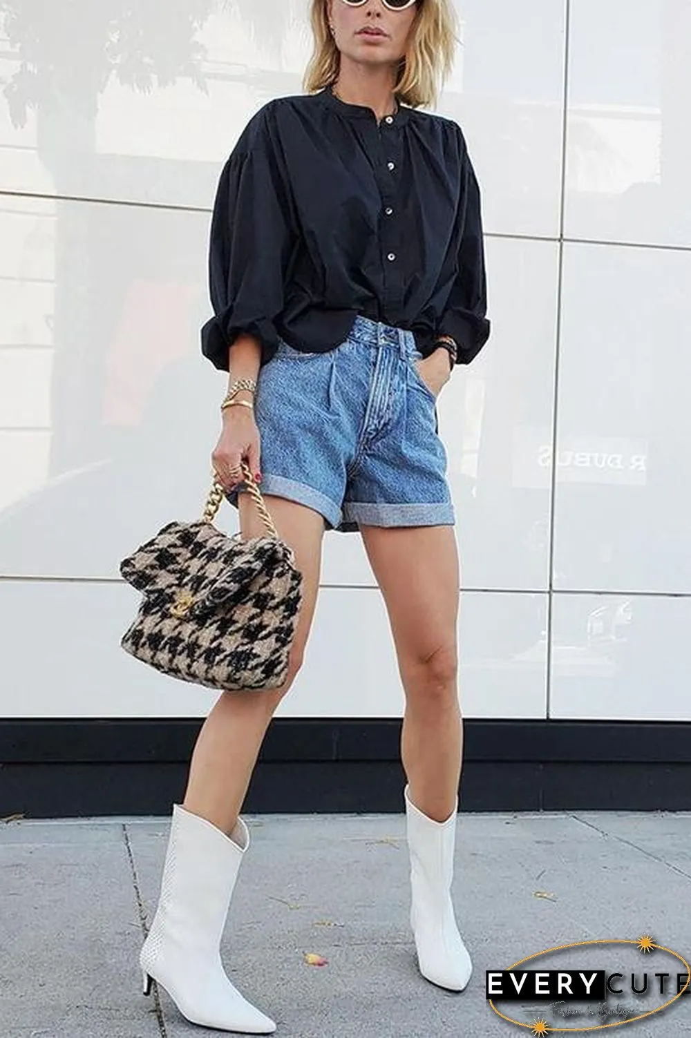 Classic Pocket High Waist Denim Shorts