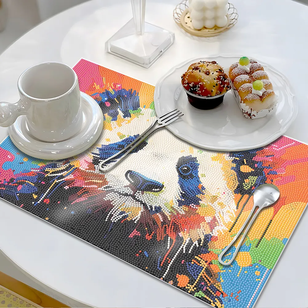 DIY Panda Diamond Painting Placemat Heat Resistant Diamond Art Table Mat