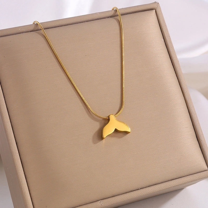 Elegant Lady Fish Tail Titanium Steel Pendant Necklace