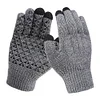 USB Heating Gloves Touch Screen Knitted Gloves Hand Warmer for Winter (Grey)