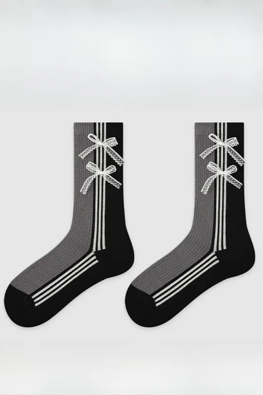 Edgy Harajuku Letter Slouchy Mid-Calf Socks