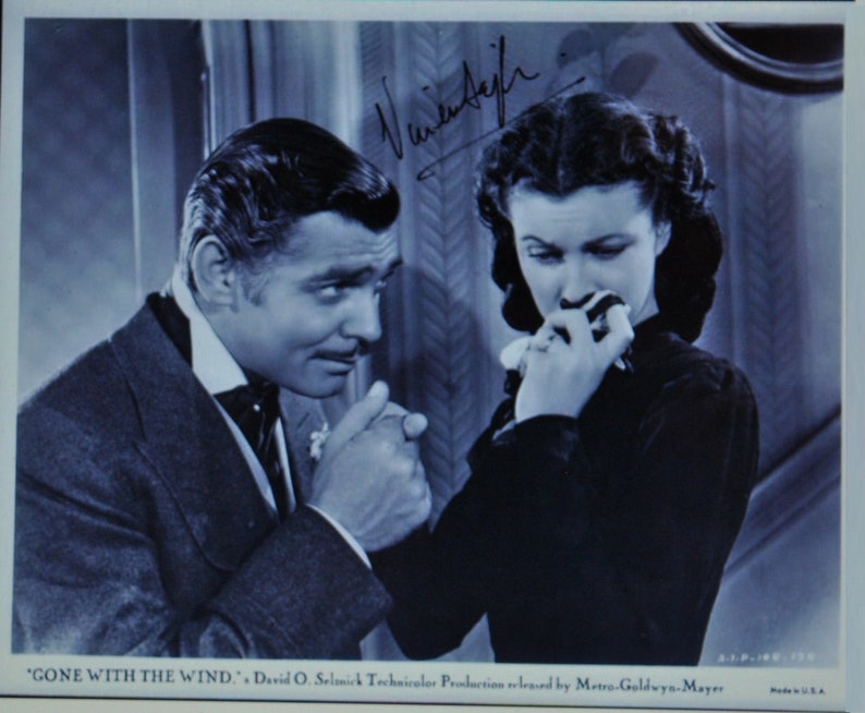 VIVIEN LEIGH SIGNED Photo Poster painting G W T W Gone With The Wind Clark Gable wcoa