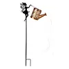 Solar Watering Can Stake Light Angel Hummingbird Iron Art Outdoor