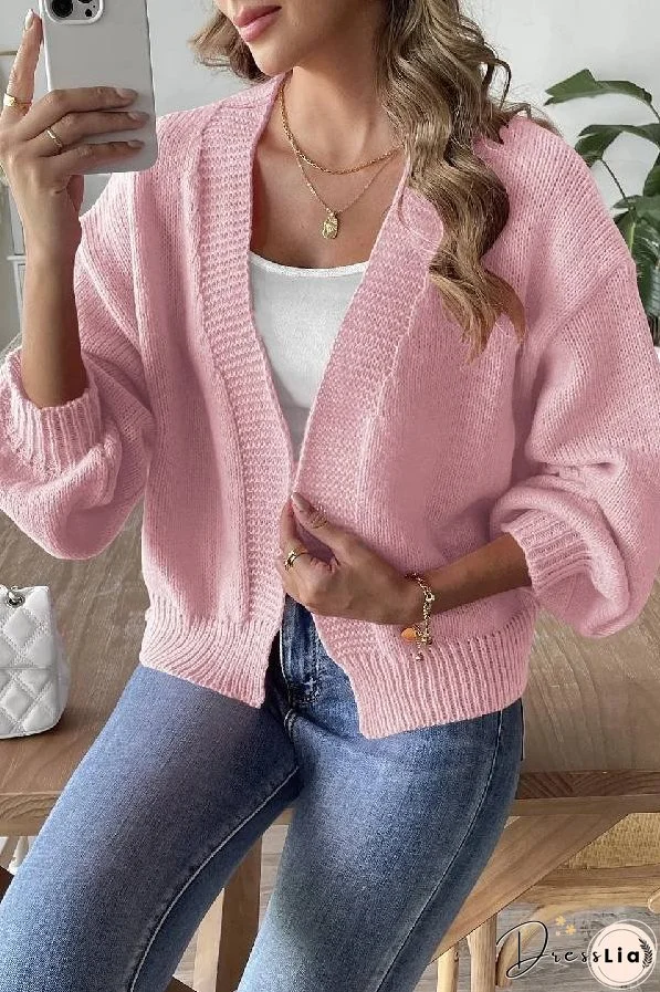 Fashion Trend Lantern Sleeve Simple Casual Coat