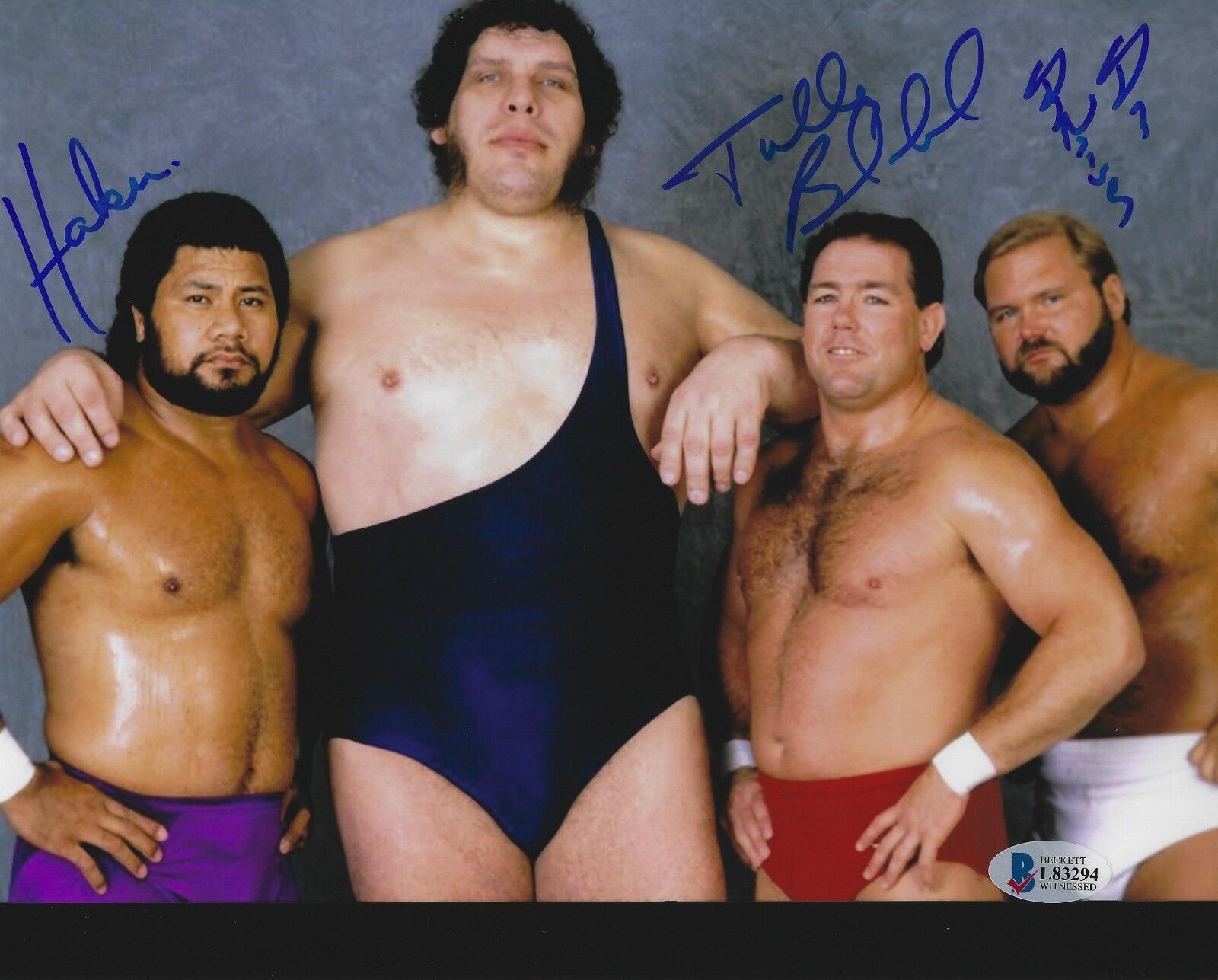 Haku Tully Blanchard & Arn Anderson Signed 8x10 Photo Poster painting BAS COA WWE AEW Autograph