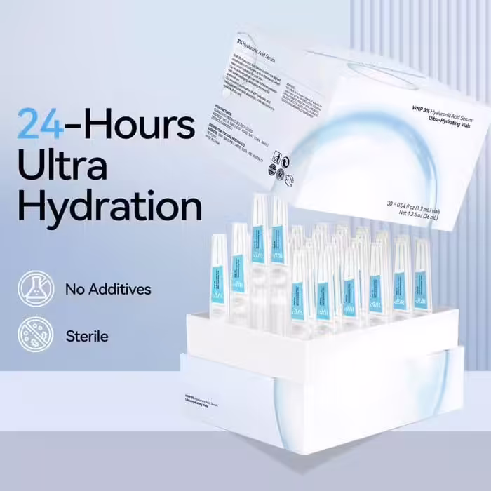 🔥Last Day Discount 49% Off --Ultra-Hydrating Serum -Vegan | 3% Hyaluronic Acid Glass Skin Single-Use Vials Skincare Comfort