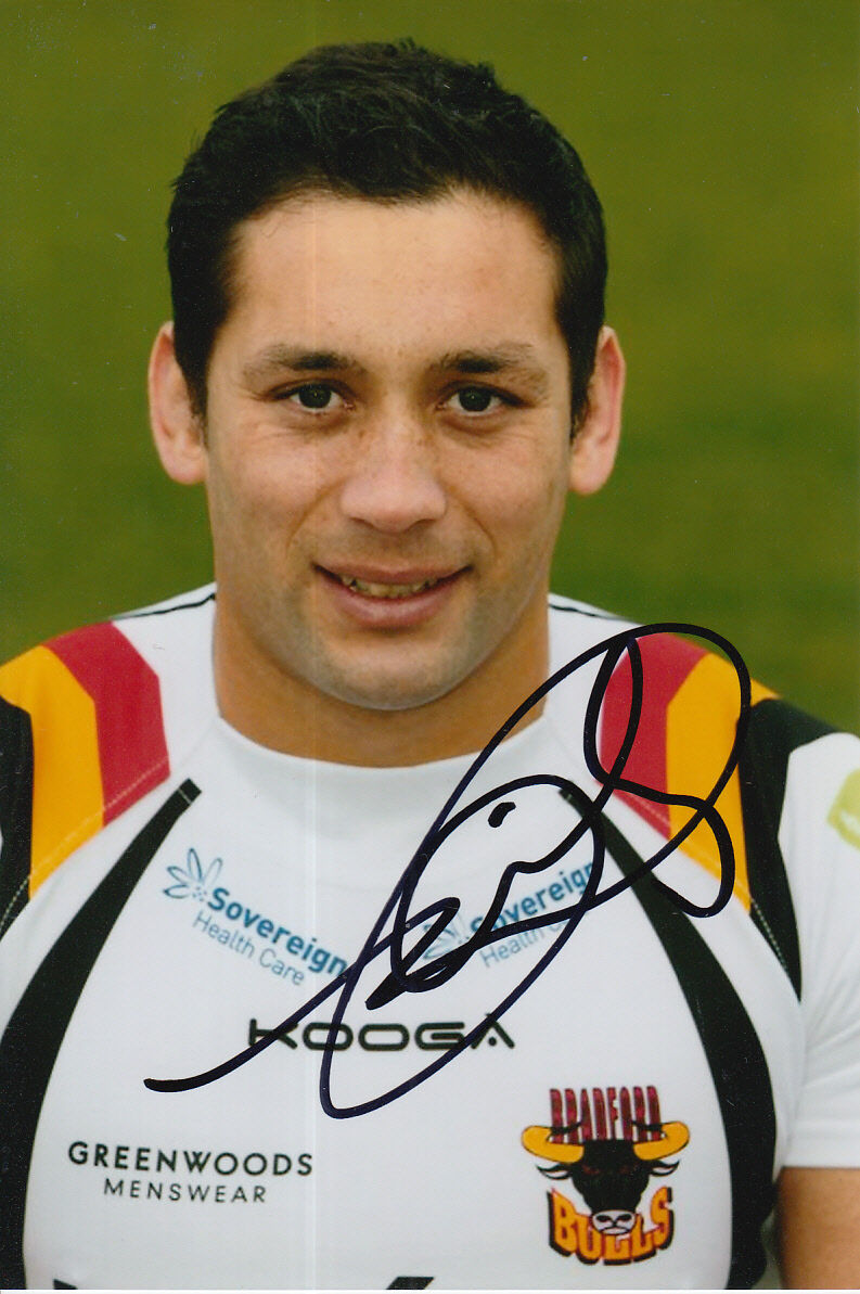 BRADFORD BULLS HAND SIGNED OLIVIER ELIMA 6X4 Photo Poster painting 1.