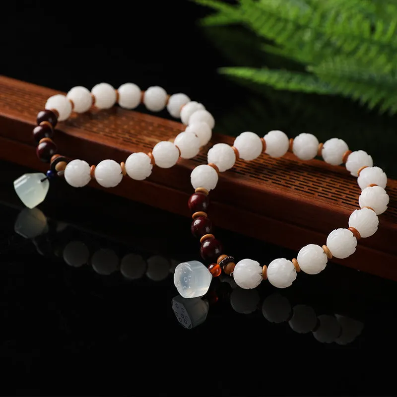 Bodhi Seed Jade Lotus Seed Charm Enlightenment Bracelet