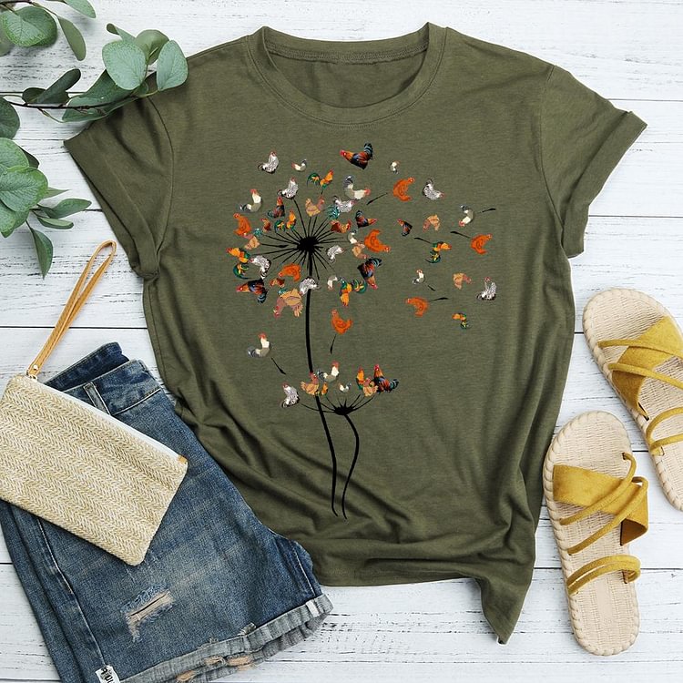 ANB - Dandelion Chicken Flower Famer Retro Tee Tee-05022