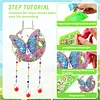 Butterfly DIY Diamond Painting Wind Chimes Crystal Window Suncatcher Craft Set Birthday Gifts Home Garden Decor