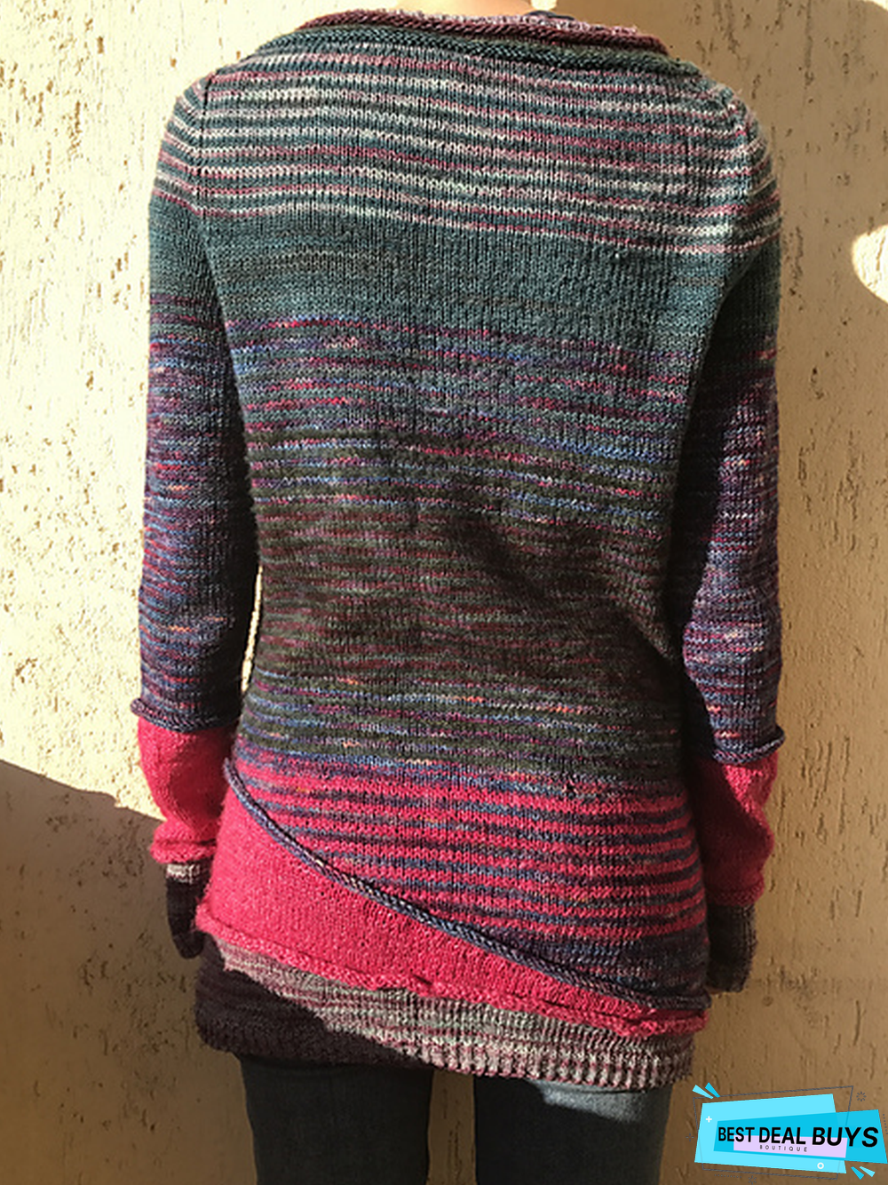 Red Crew Neck Wool Blend Plain Short Sleeve Sweater