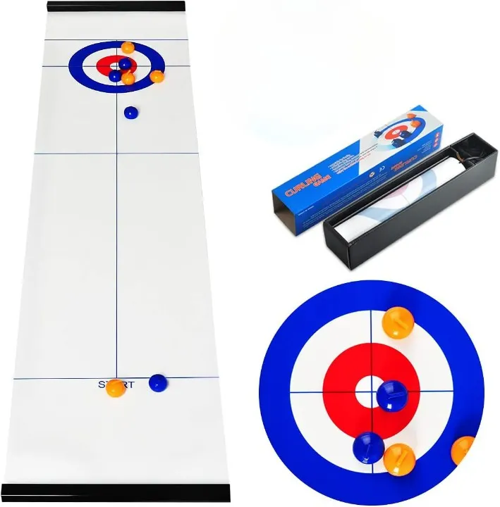 Lot 32 Palets Curling Table Rouge & Bleu – Accessoires Jeu De Curling Sur Table, Fun En Famille Ou Soirée