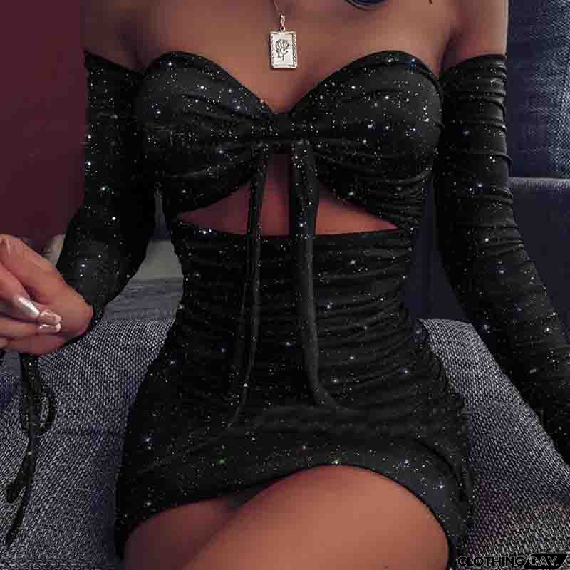 Long Sleeve Fashion Solid Color Dress