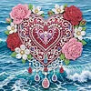 DIY Pearl Painting Love Rose with Frame for Home Wall Decor(25x25cm)