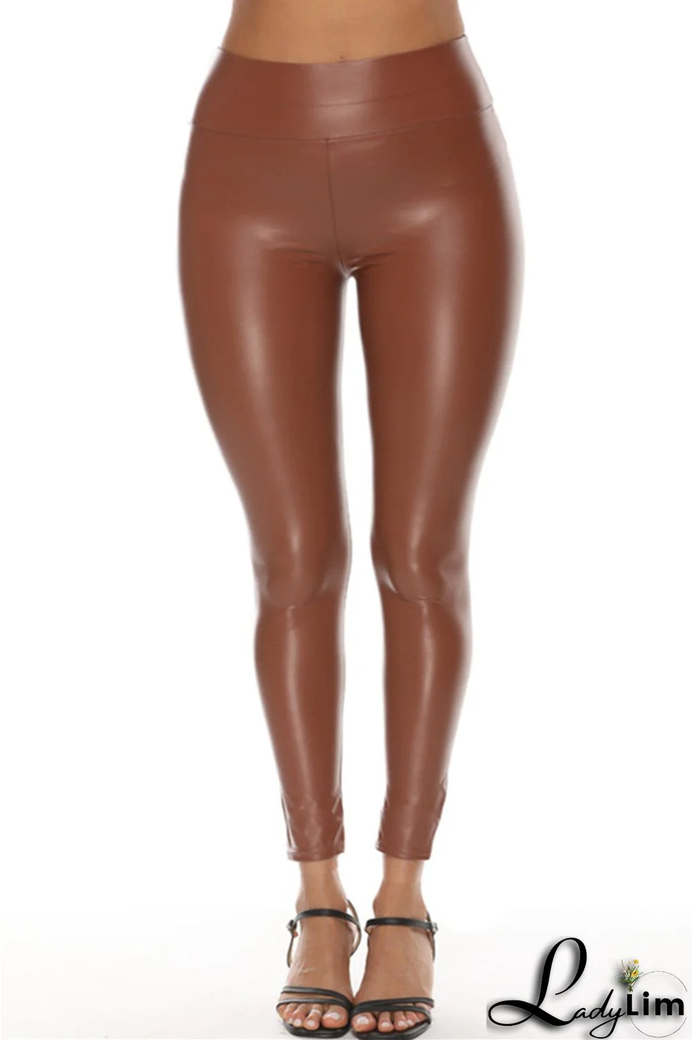 Ink Green Fashion Casual Solid Basic Skinny High Waist Pencil Trousers