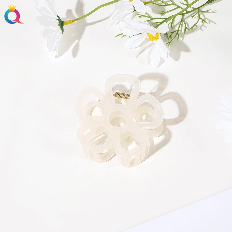 Fashion Flower Plastic Metal Stoving Varnish Hollow Out Hair Claws 1 Piece