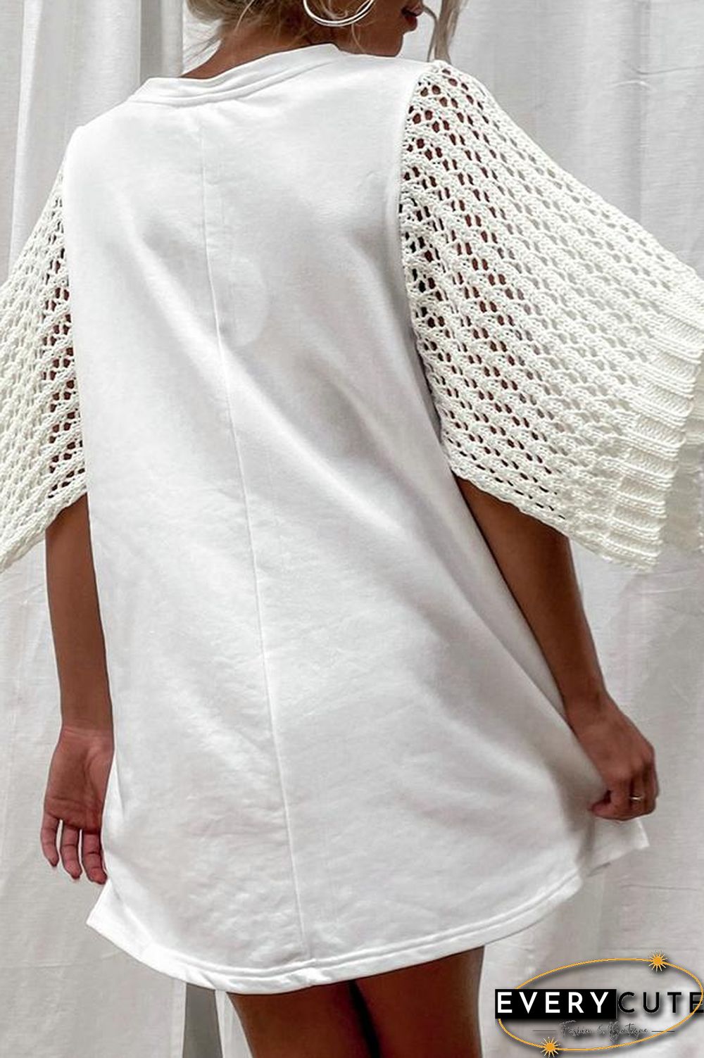 Street Round Neck Straight Cut Mini Dress P15515