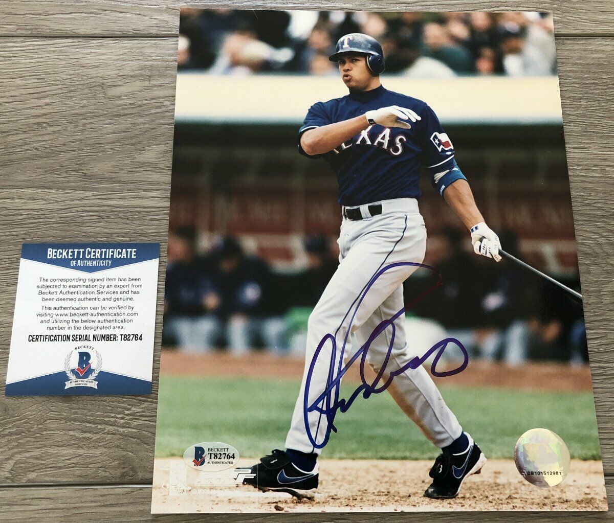 ALEX RODRIGUEZ SIGNED AUTOGRAPH TEXAS RANGERS 8x10 Photo Poster painting BECKETT BAS COA