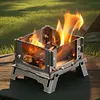 Mini Glass Observation Stand Portable Folding Outdoor Wood Stove Incense Burner