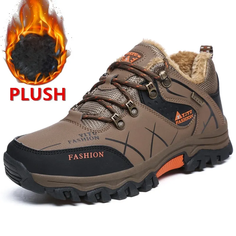 Men Boots Fashion Casual Water Proof Shoes Army Boots Men Winter Boot Black Platform Sneakers Mens Safety Shoe Warm Snow Boots