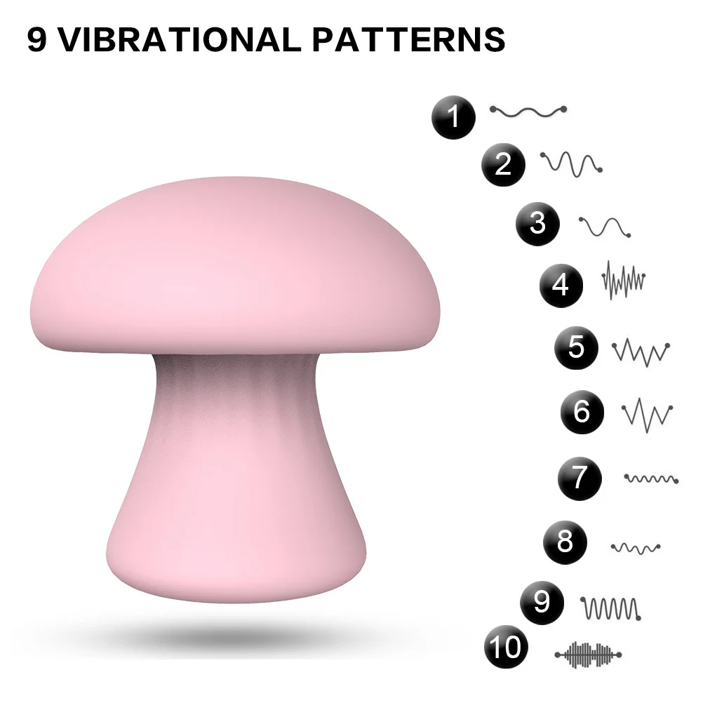 Small Mushroom Vibrating Massage Mini Vibrating Stick - Rose Toy
