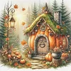 Pumpkin House-11CT Stamped Cross Stitch 45*45cm/17.72*17.72in tapestrymarket