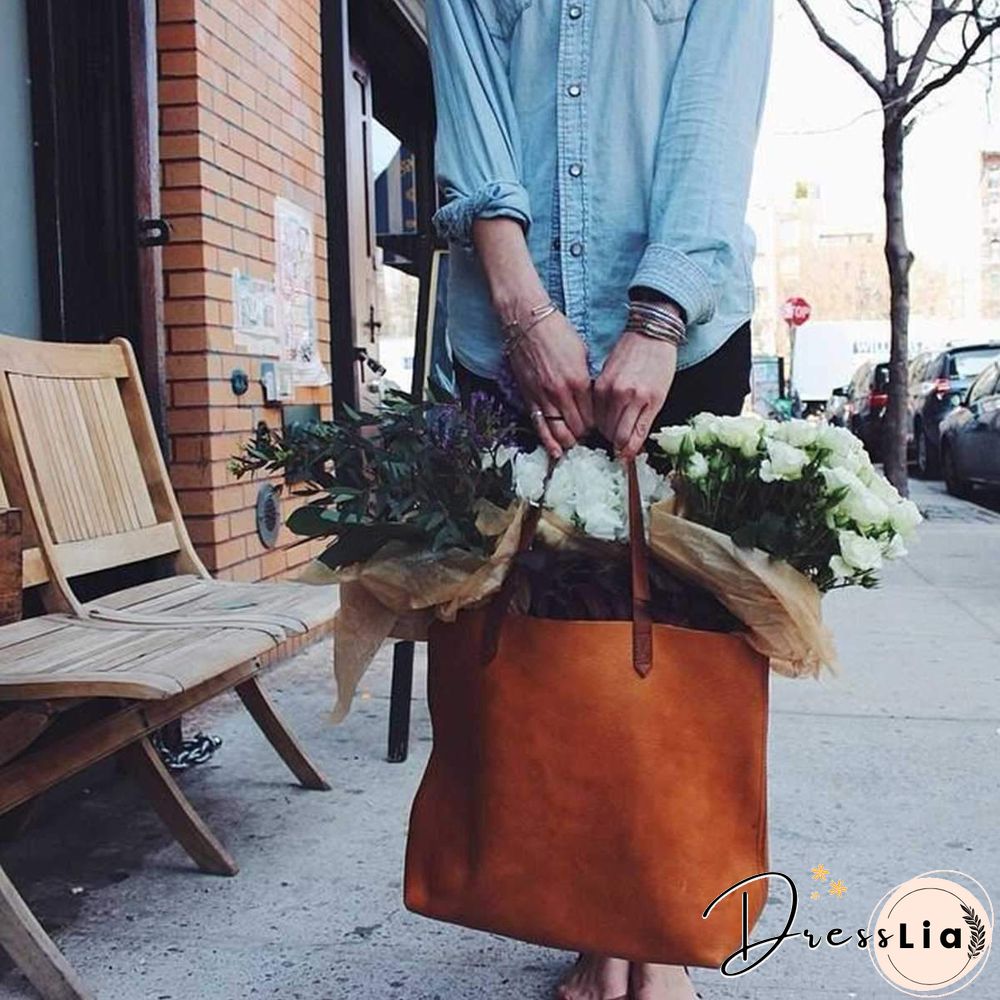 Brown Leather Womens Tote Bags School Handbags